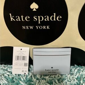 Authentic Brand New Kate Spade Light Blue Leather Card Case